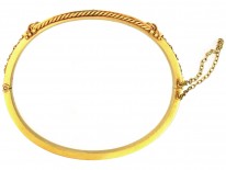 Victorian 15ct Gold Five Stone Diamond Bangle