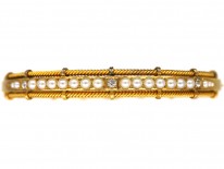 Victorian Diamond & Natural Split Pearl Bangle