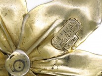 Theodor Fahrner Silver Gilt & Marcasite Flower Brooch