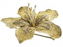 Theodor Fahrner Silver Gilt & Marcasite Flower Brooch