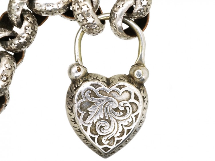 Regency Silver Bracelet With Heart Padlock
