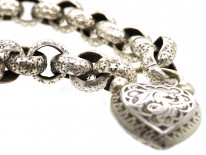 Regency Silver Bracelet With Heart Padlock