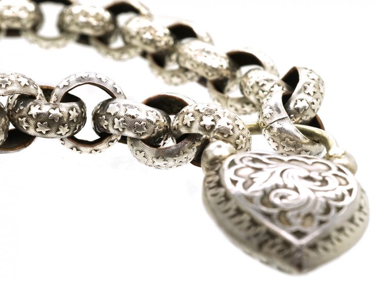 Regency Silver Bracelet With Heart Padlock