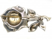 Silver & Marcasite Rose Brooch