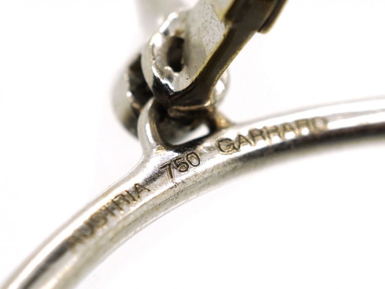 18ct White Gold & Black Diamond Wing Earrings By Garrards