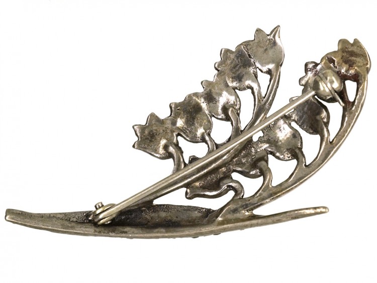Silver & Marcasite Lily of the Valley Brooch