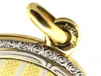 Austrian Art Deco Two Colour Gold Round Locket Set With Sapphire & Diamonds