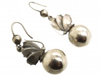 Victorian Silver Butterfly Drop Earrings