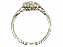 Art Deco 18ct Gold & Platinum, Diamond Rectangular Ring With Diamond Shoulders