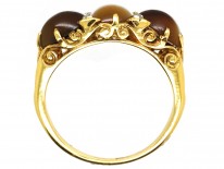 Victorian 18ct Gold, Banded Sardonyx & Rose Diamond Ring