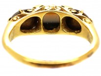 Victorian 18ct Gold, Banded Sardonyx & Rose Diamond Ring