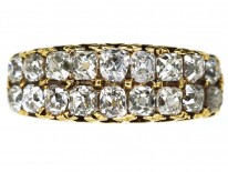 Victorian 18ct Gold Double Row Diamond Ring