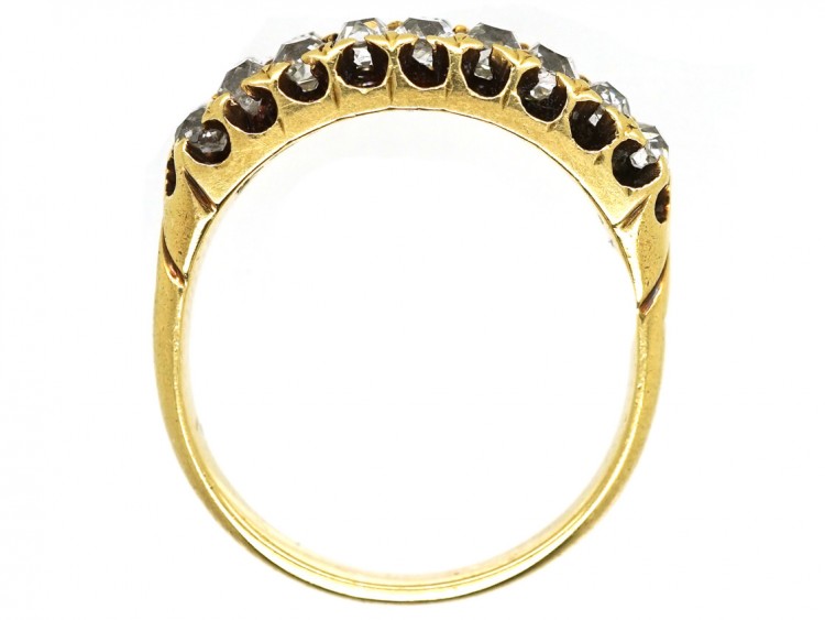 Victorian 18ct Gold Double Row Diamond Ring