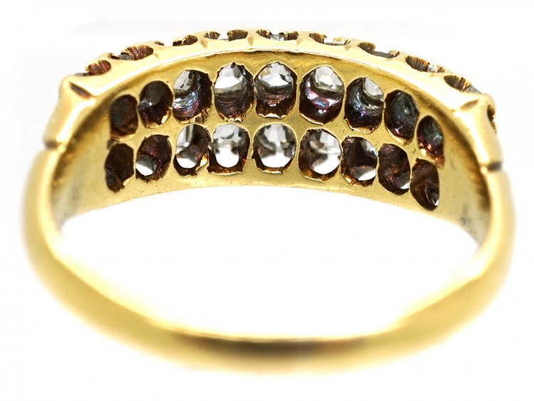 Victorian 18ct Gold Double Row Diamond Ring