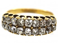 Victorian 18ct Gold Double Row Diamond Ring