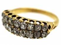 Victorian 18ct Gold Double Row Diamond Ring