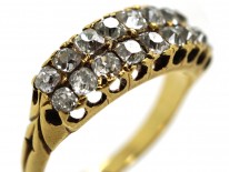 Victorian 18ct Gold Double Row Diamond Ring