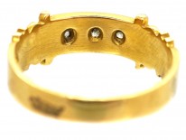 Edwardian 18ct Gold Three Stone Diamond Gypsy Ring