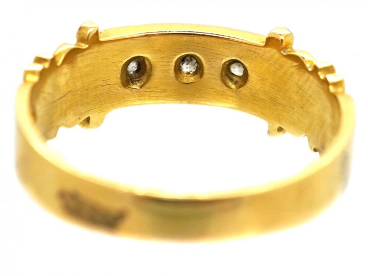 Edwardian 18ct Gold Three Stone Diamond Gypsy Ring