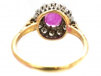 Art Deco Pink Sapphire & Diamond Ring