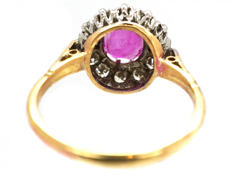 Art Deco Pink Sapphire & Diamond Ring