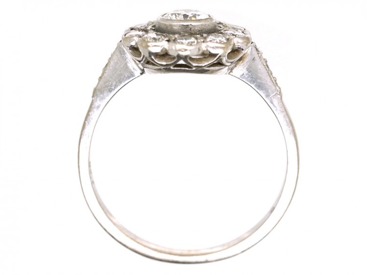 Edwardian 18ct White Gold & Diamond Cluster Ring