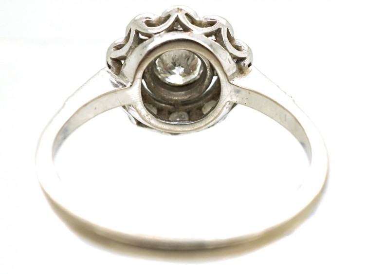 Edwardian 18ct White Gold & Diamond Cluster Ring