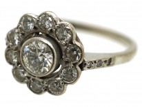 Edwardian 18ct White Gold & Diamond Cluster Ring