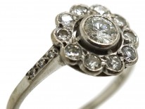 Edwardian 18ct White Gold & Diamond Cluster Ring
