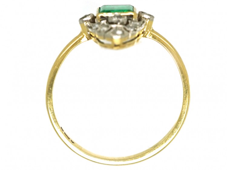 Art Deco Emerald & Diamond Marquise Ring