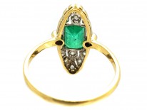 Art Deco Emerald & Diamond Marquise Ring