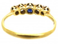 18ct Gold & Platinum, Sapphire & Diamond Five Stone Ring