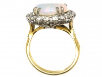 Large Opal & Diamond Cluster Ring