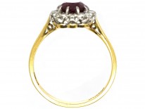 18ct & Platinum, Ruby & Diamond Cluster Ring