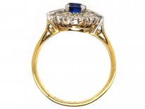 Art Deco 18ct Gold & Platinum, Sapphire & Diamond Ring