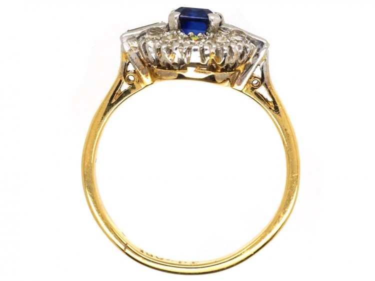 Art Deco 18ct Gold & Platinum, Sapphire & Diamond Ring