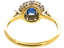 Art Deco 18ct Gold & Platinum, Sapphire & Diamond Ring