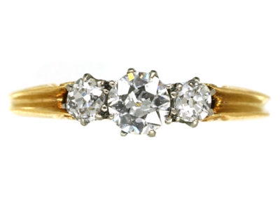 Edwardian 18ct Gold Three Stone Diamond Ring