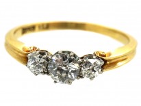 Edwardian 18ct Gold Three Stone Diamond Ring
