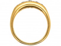 Edwardian 18ct Gold Five Stone Diamond Boat Shaped Ring