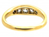 Edwardian 18ct Gold Five Stone Diamond Boat Shaped Ring