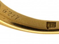 Edwardian 18ct Gold Five Stone Diamond Boat Shaped Ring