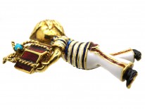 18ct Gold & Enamel Bell Boy Brooch