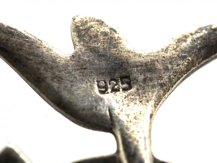 Silver & Marcasite Flying Geese Brooch