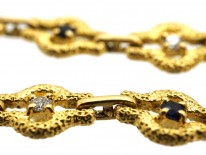 French 18ct Gold Sapphire & Diamond Bracelet