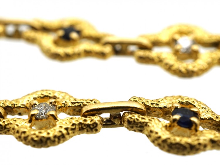 French 18ct Gold Sapphire & Diamond Bracelet