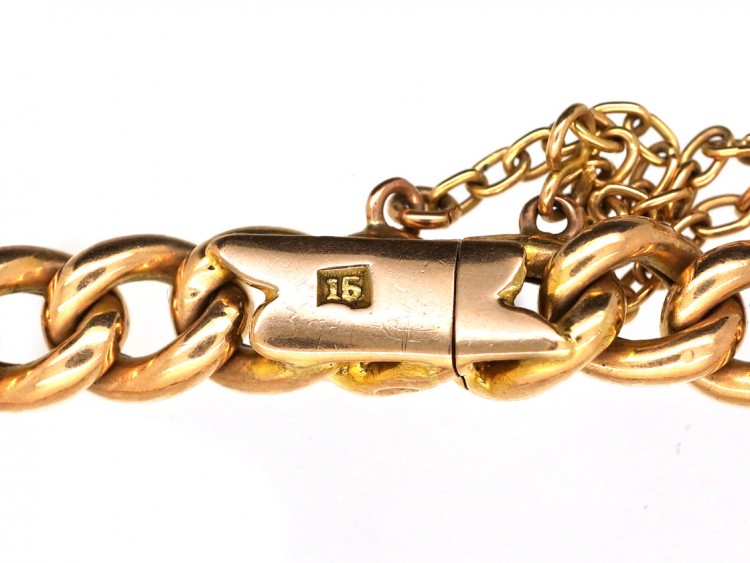 Edwardian 15ct Gold, Turquoise & Natural Split Pearl Heart Bracelet