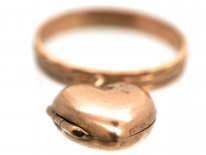 Edwardian 9ct Gold Ring With Heart Locket
