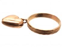 Edwardian 9ct Gold Ring With Heart Locket