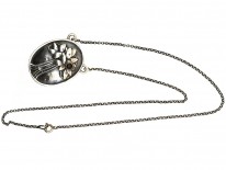 Art Deco Silver Pendant on Chain